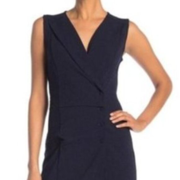 Nanette Nanette Lepore Sleeveless V Neck Double Breasted Blazer Dress - Picture 1 of 6